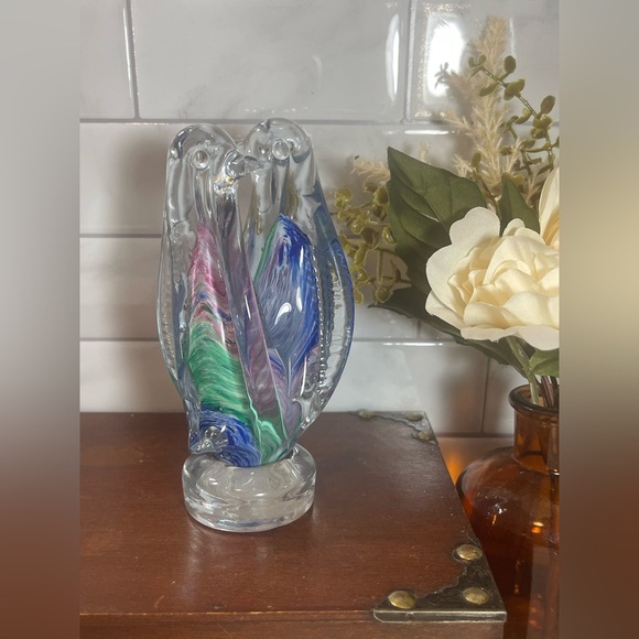 Vintage Murano Multi Coloured Glass Handblown Pair of Love Penguins Italy Marked - Picture 3 of 12